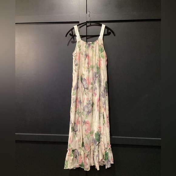 Soft Surroundings Pastel Floral Print Layered chiffon cottagecore maxi dress - Picture 5 of 14